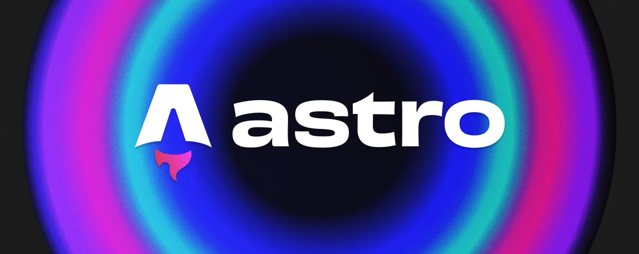 Astro logo on top of a radial gradient background